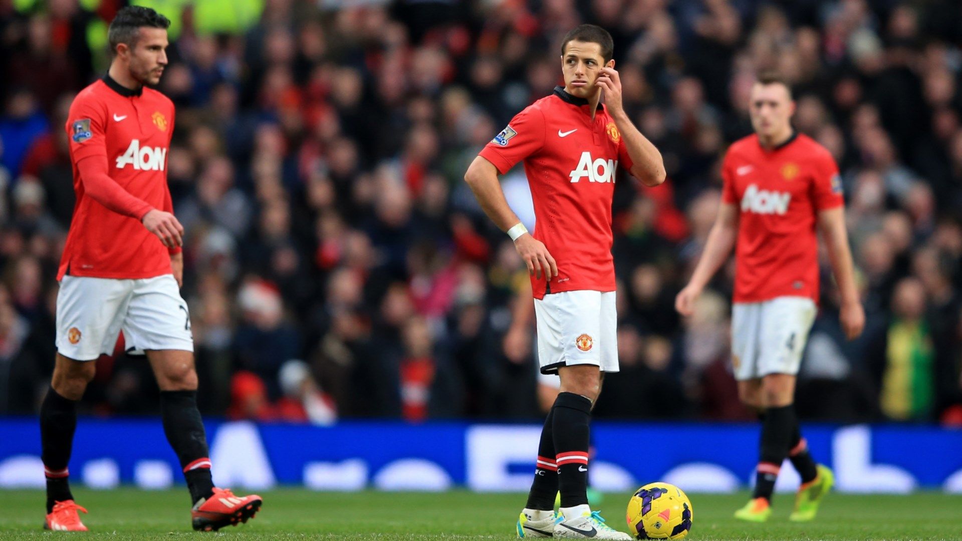 Van Persie Hernanez Jones Man Utd 2013-14