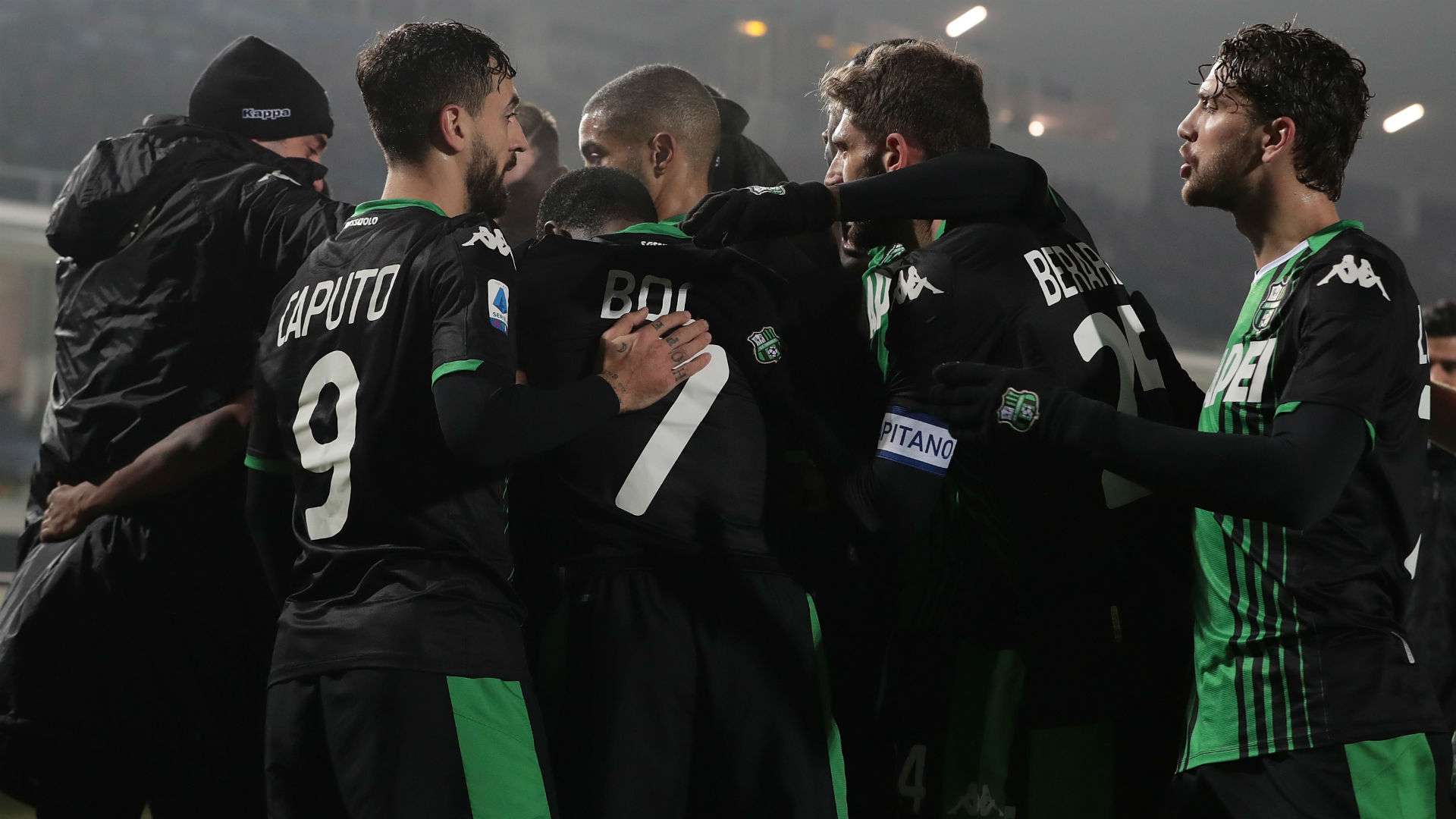 Sassuolo celebrating Brescia