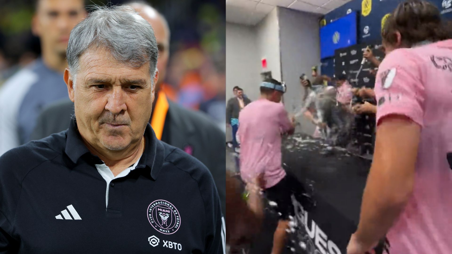Tata Martino champagne Inter Miami 