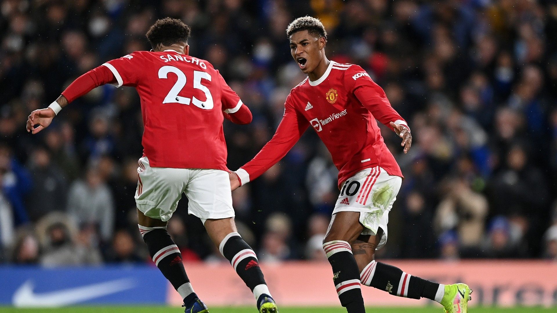 Jadon Sancho Marcus Rashford Chelsea vs Man Utd Premier League 2021-22