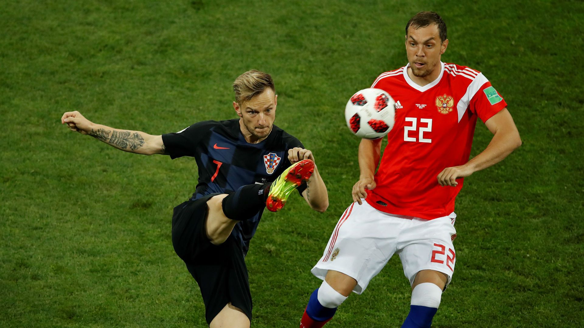 russia croatia - ivan rakitic artem dzyuba - world cup - 07072018
