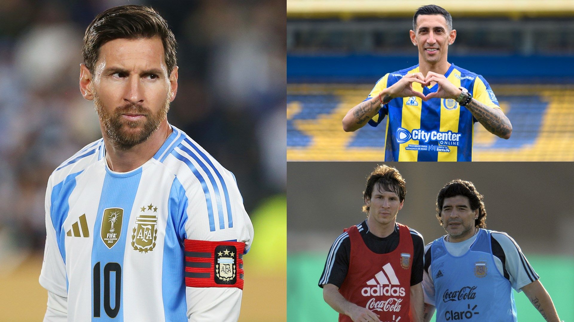 Lionel Messi Angel di Maria Diego Maradona Argentina