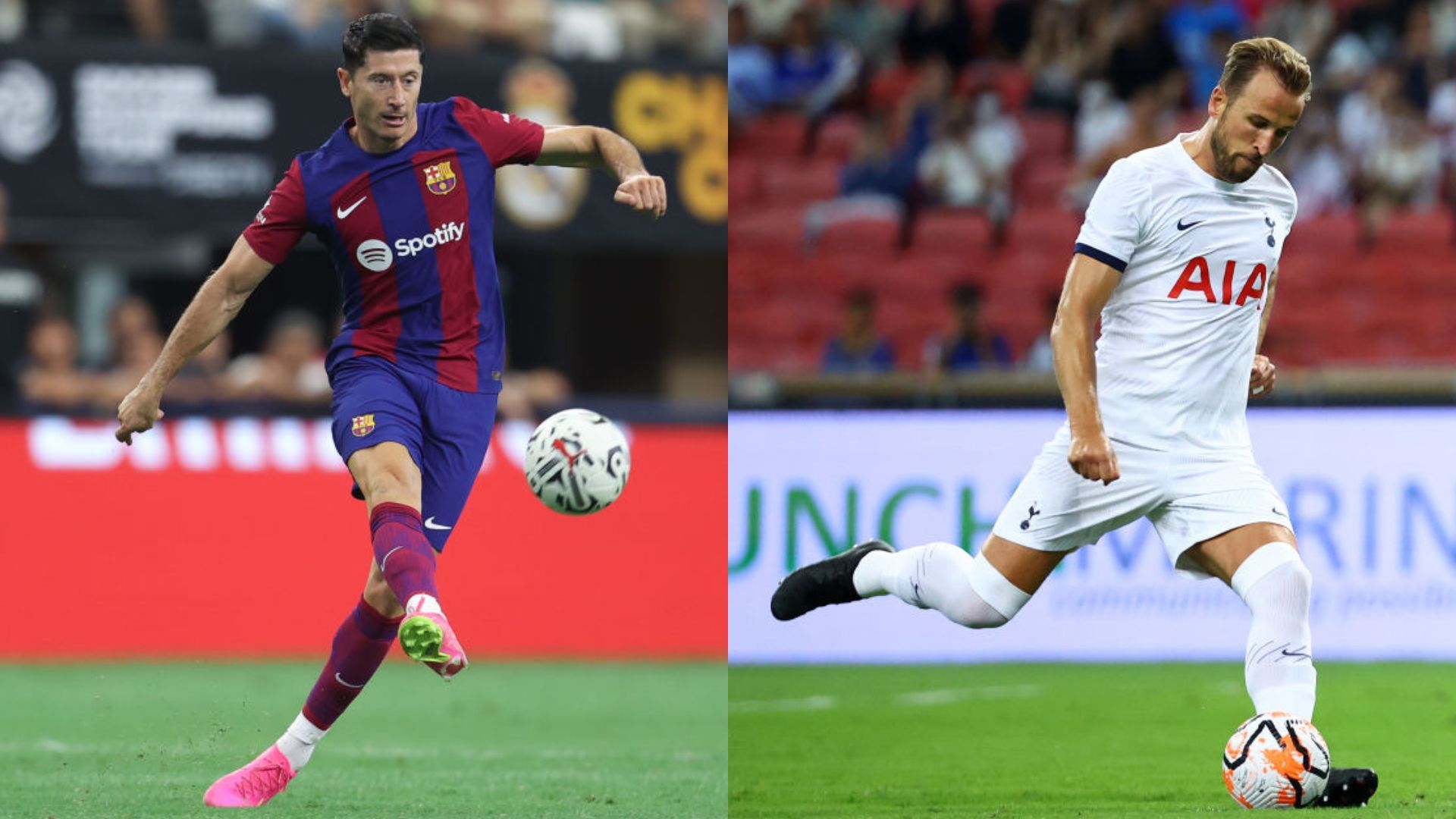 Robert Lewandowski Harry Kane Barcelona Tottenham 2023 2024