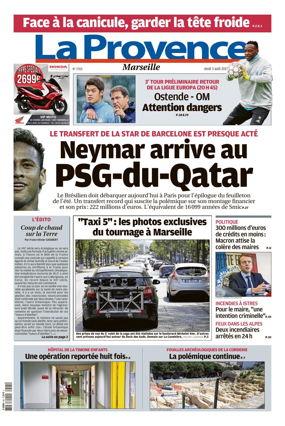 Neymar au PSG - Revue de Presse - La Provence