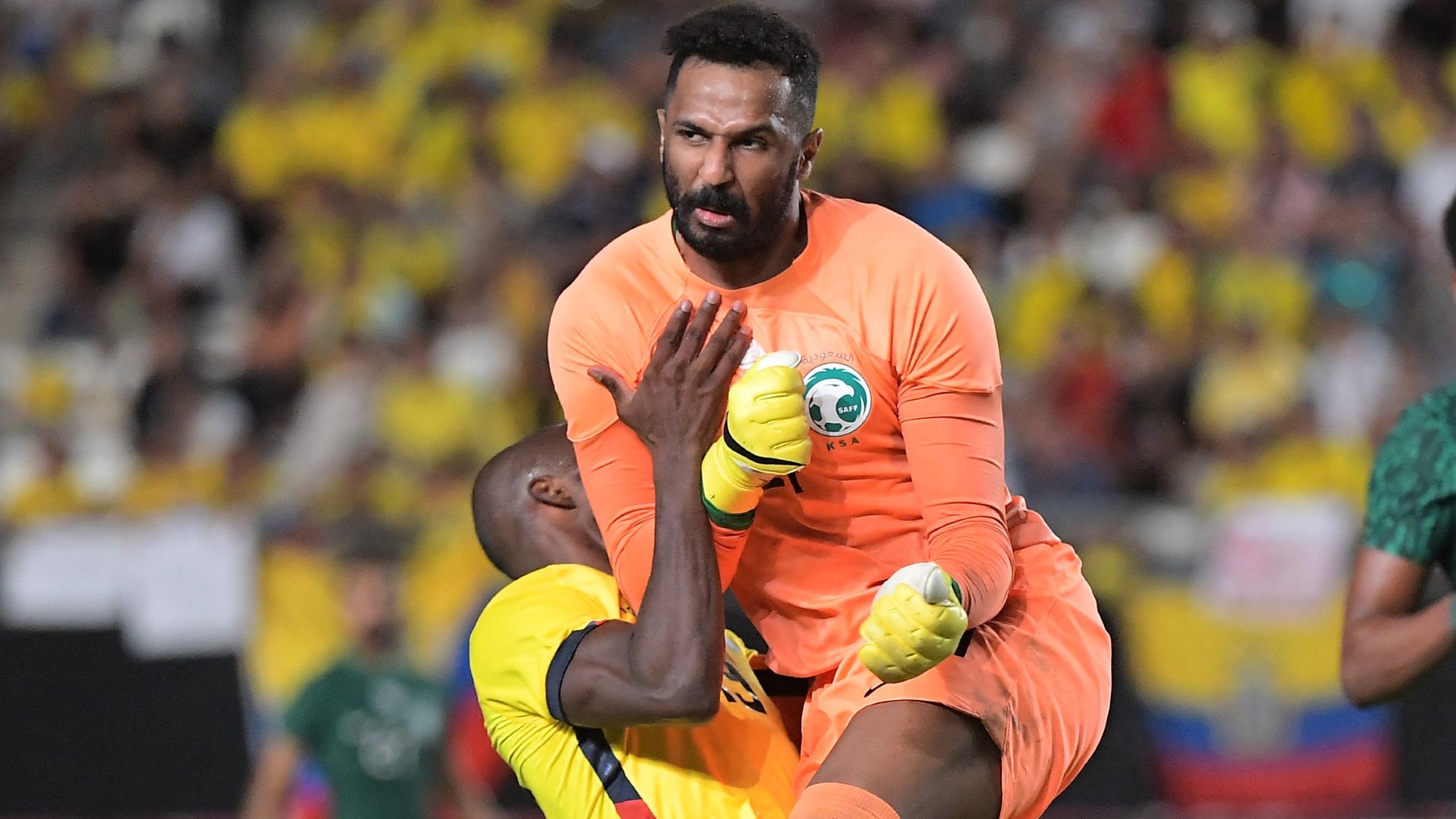 Saudi Arabia's goalkeeper Mohammed al-Owais 