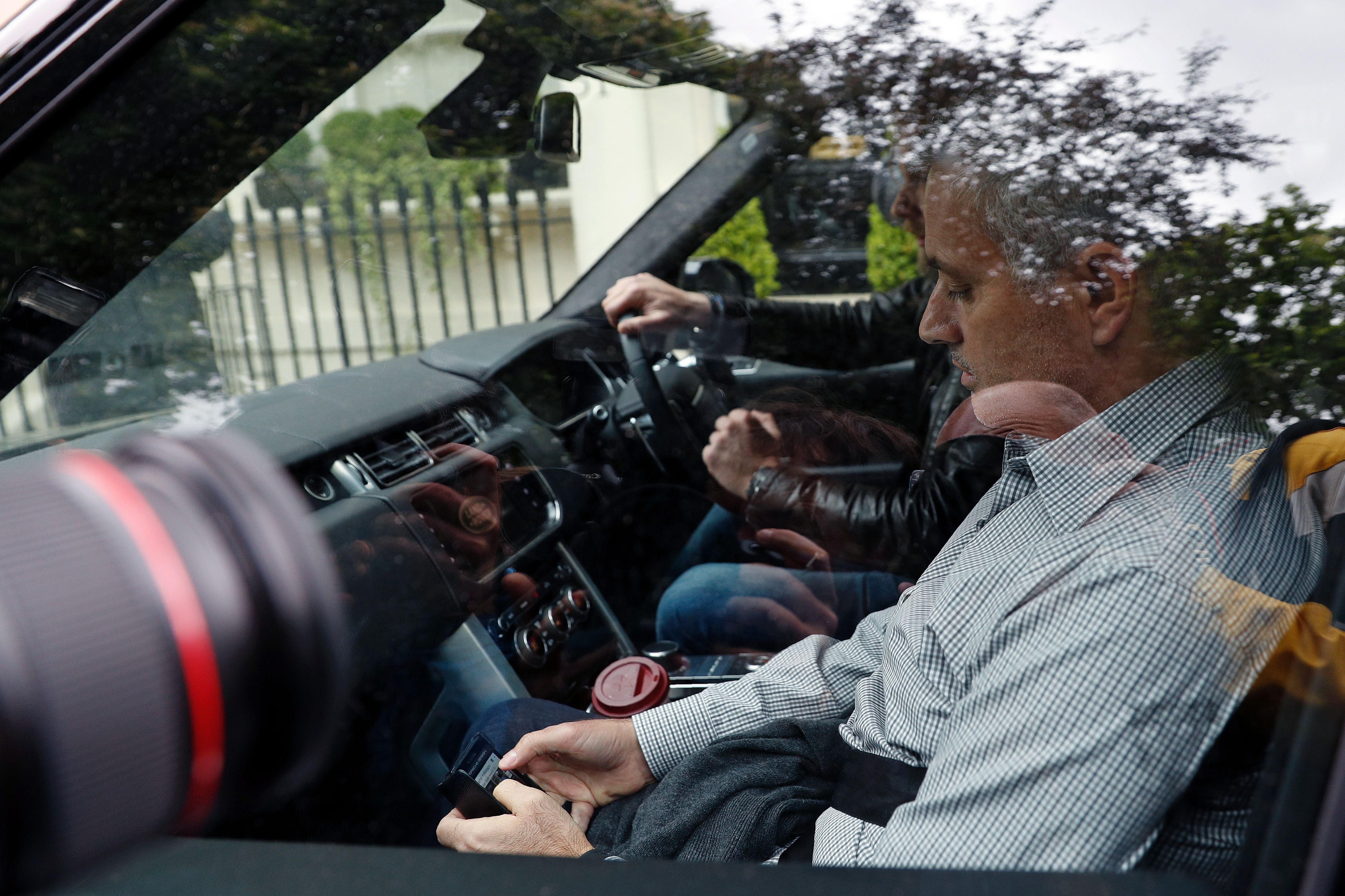 Jose Mourinho in car
