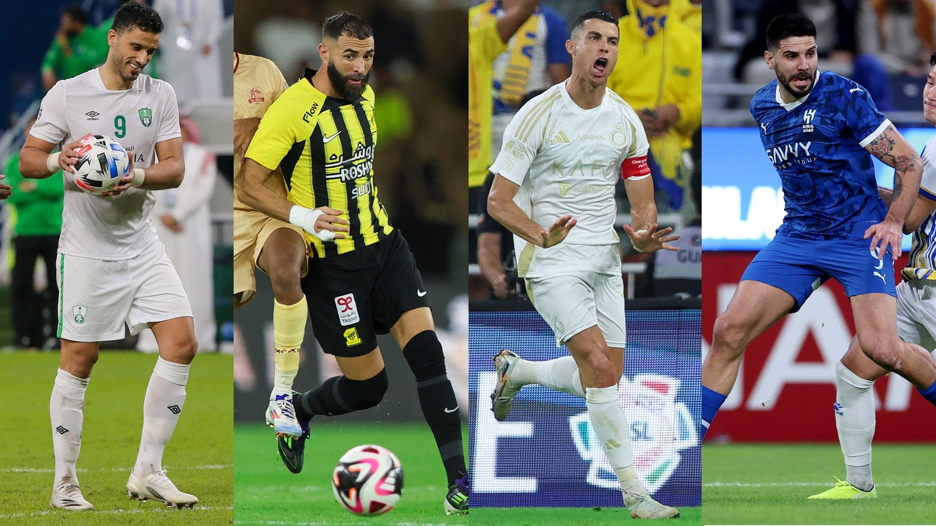 Omar Alsomah Karim Benzema Cristiano Ronaldo Mitrovic