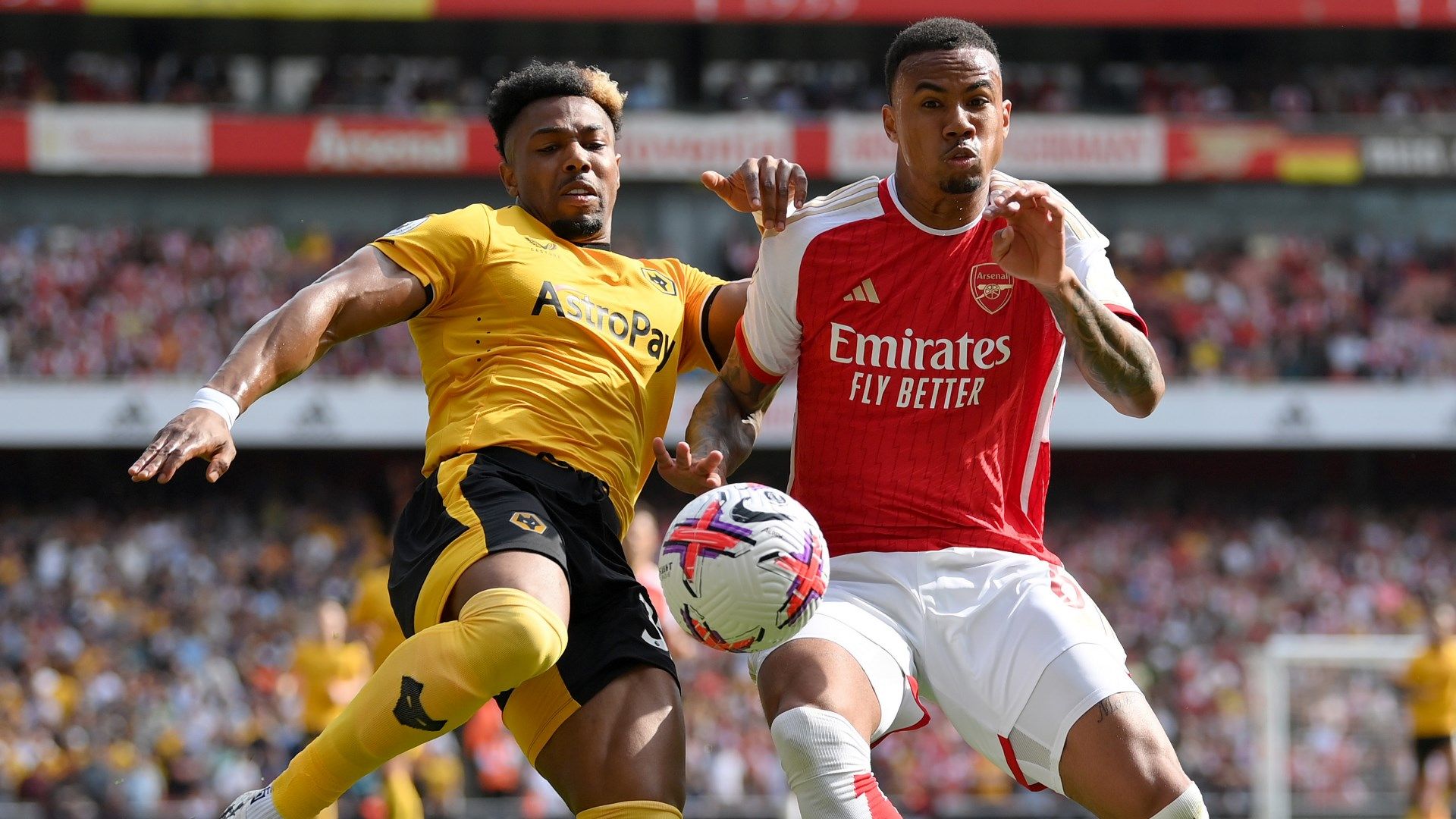 Adama Traore Gabriel Magalhaes Wolves Arsenal 2022-23