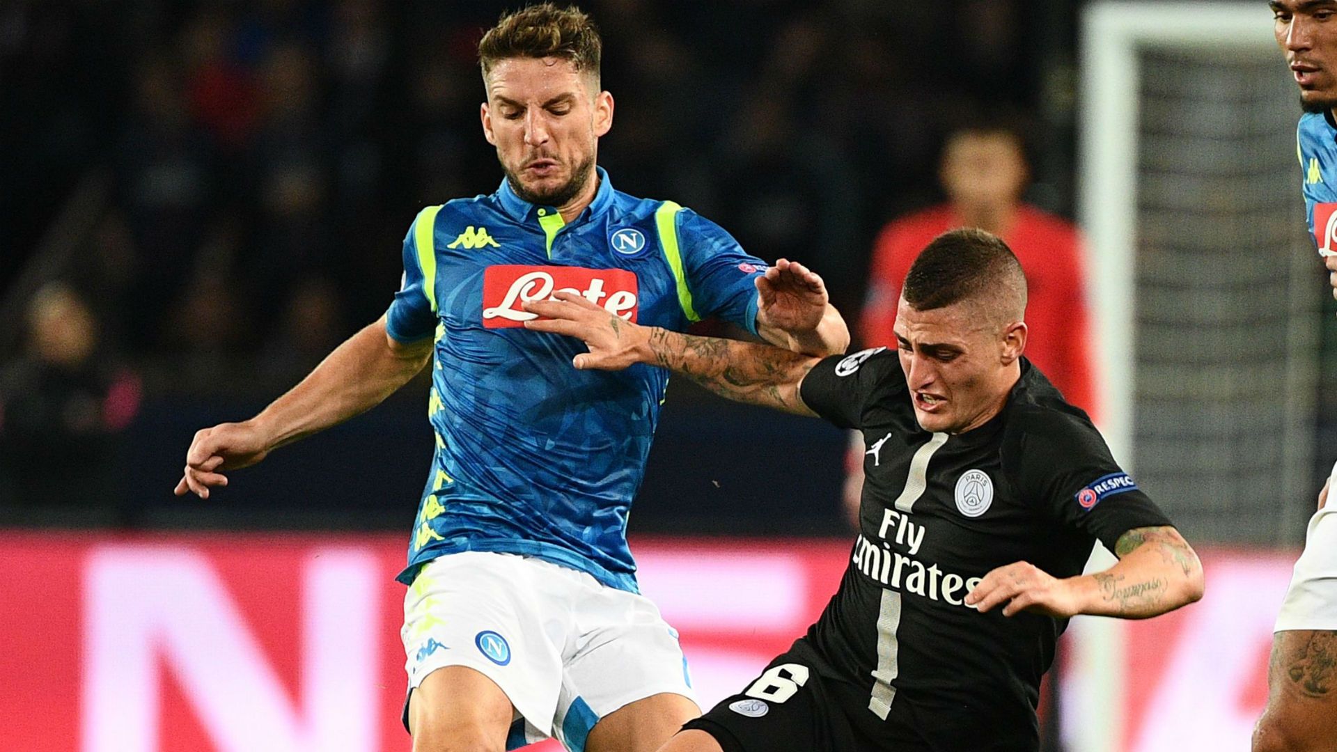 Marco Verratti Dries Mertens PSG Napoli UEFA Champions League 24102018