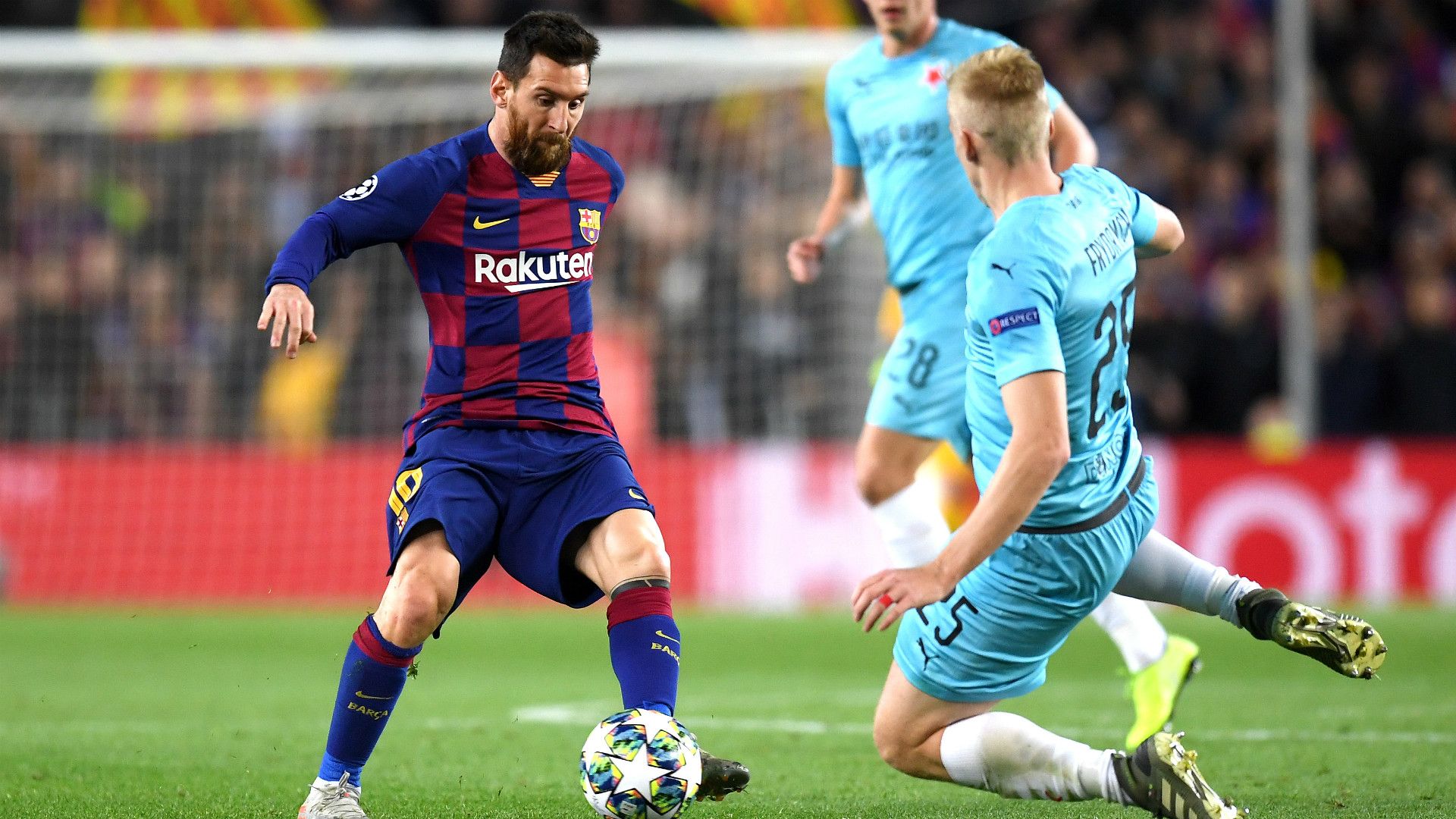 Messi Barcelona Slavia Praga Champions League