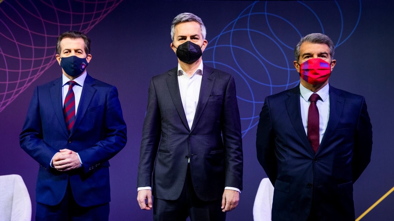 Toni Freixa, Víctor Font y Joan Laporta