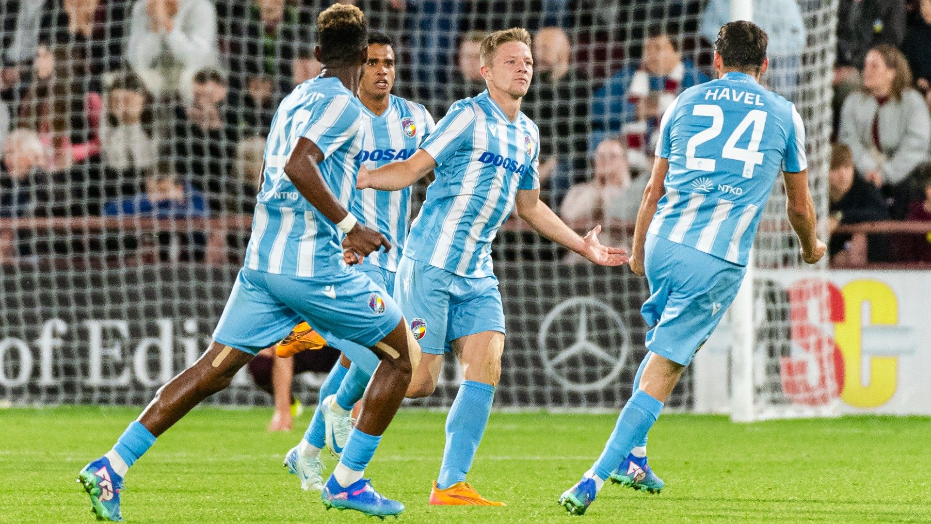 Lukáš Červ of Viktoria Plzen scores 