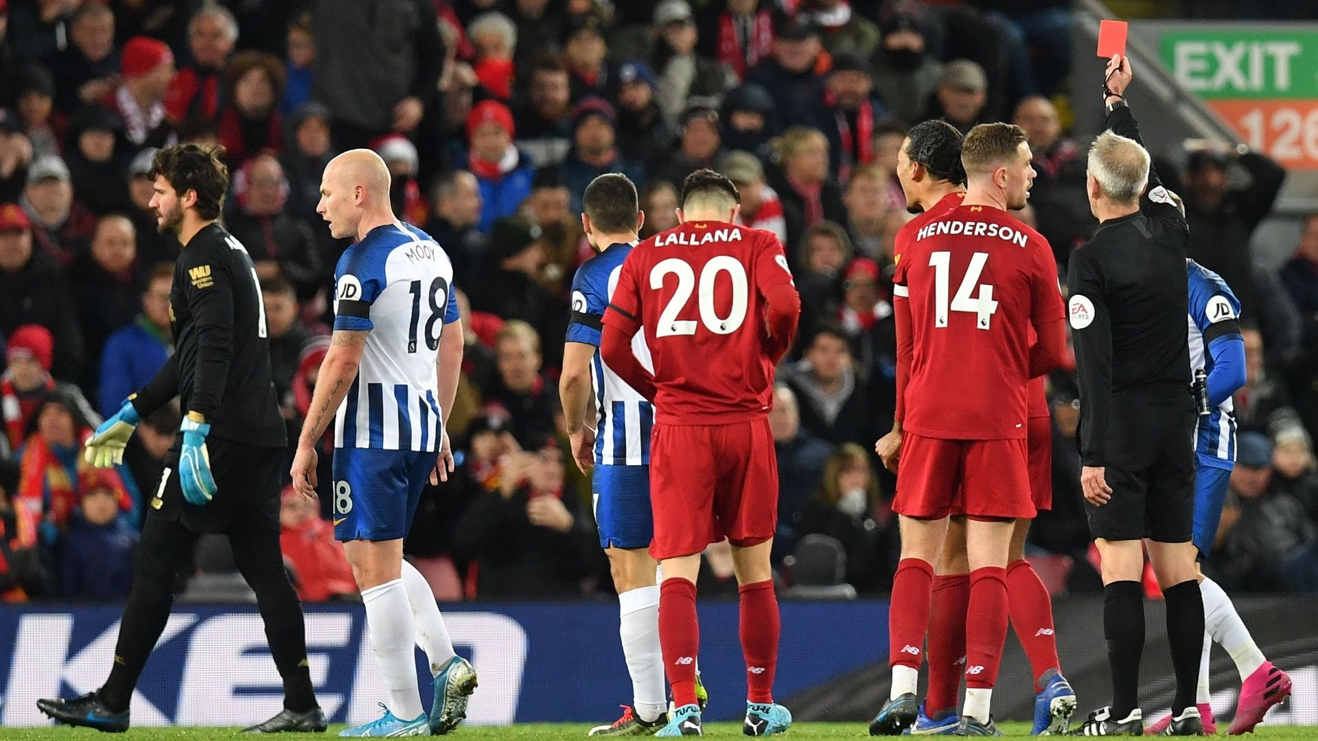 Alisson red card vs Brighton
