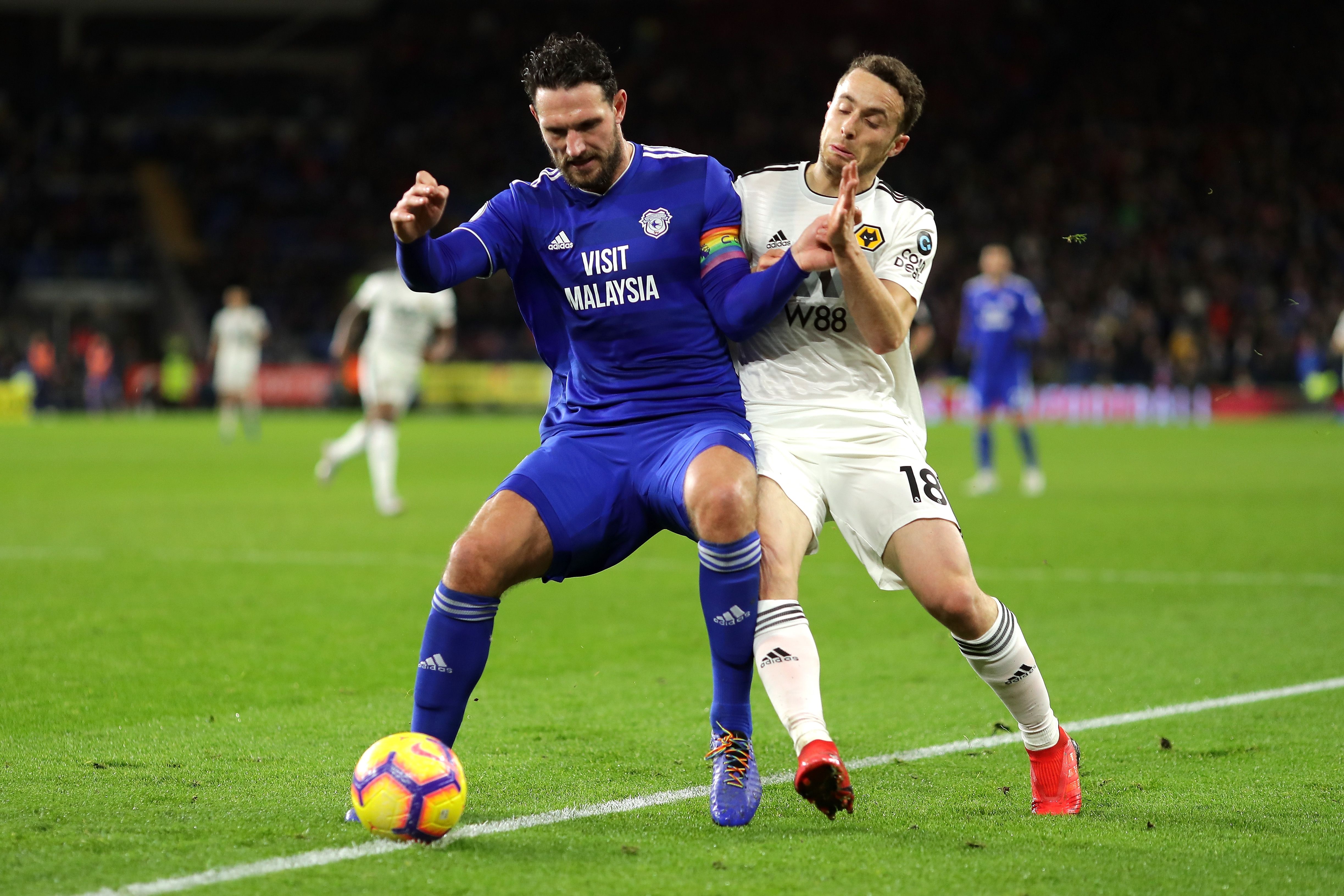 Sean Morrison & Diogo Jota - Cardiff City v Wolverhampton Wanderers