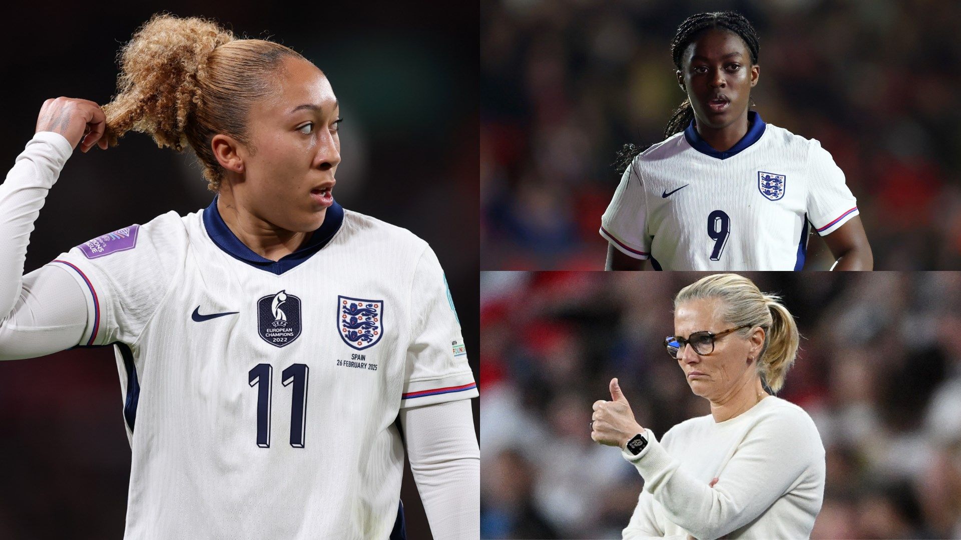 Lauren James Michelle Agyemang Sarina Wiegman England composite