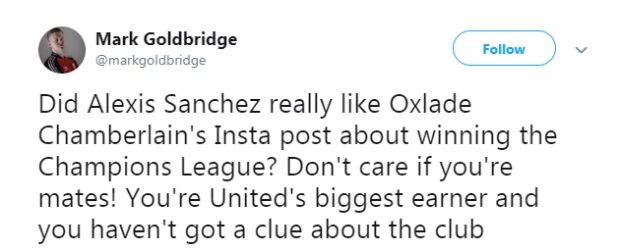 Alexis Sanchez reaction