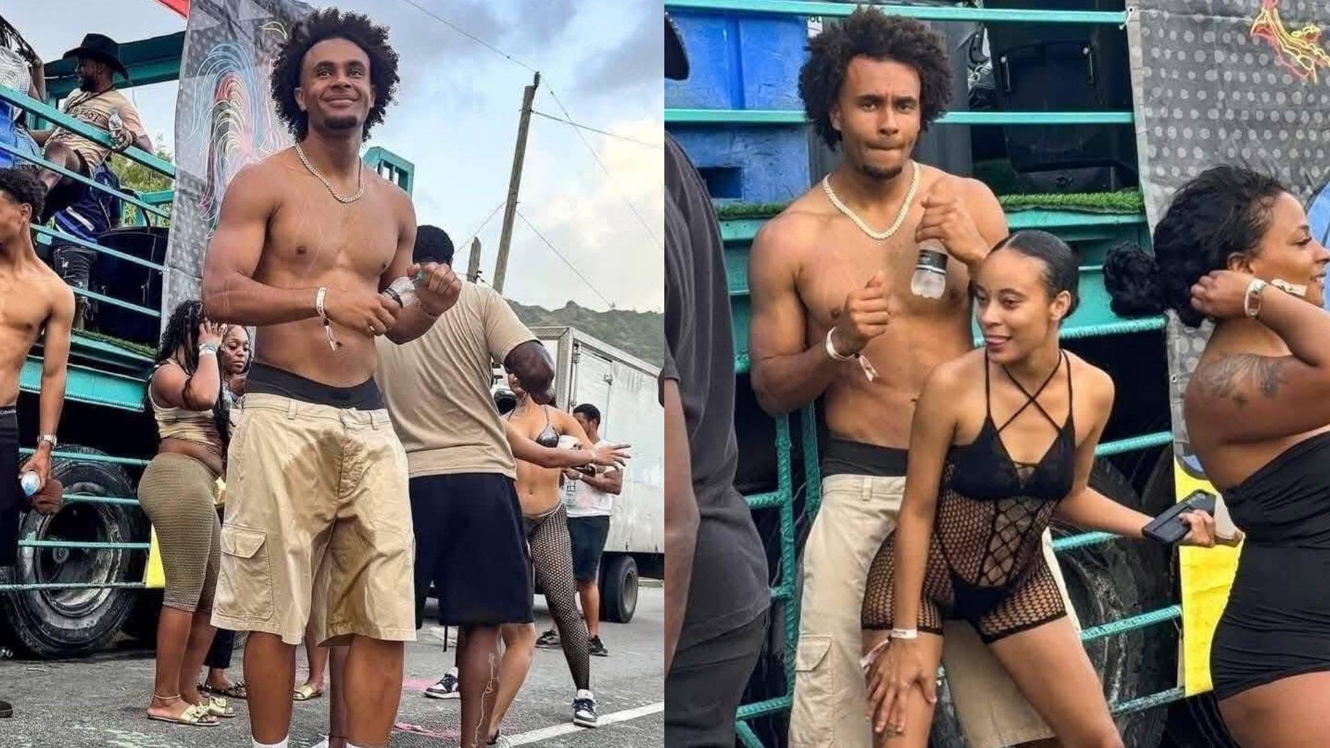 Joshua Zirkzee spotted enjoying himself on Barbados holiday as shirtless Man Utd star dances with mystery woman | Goal.com UK