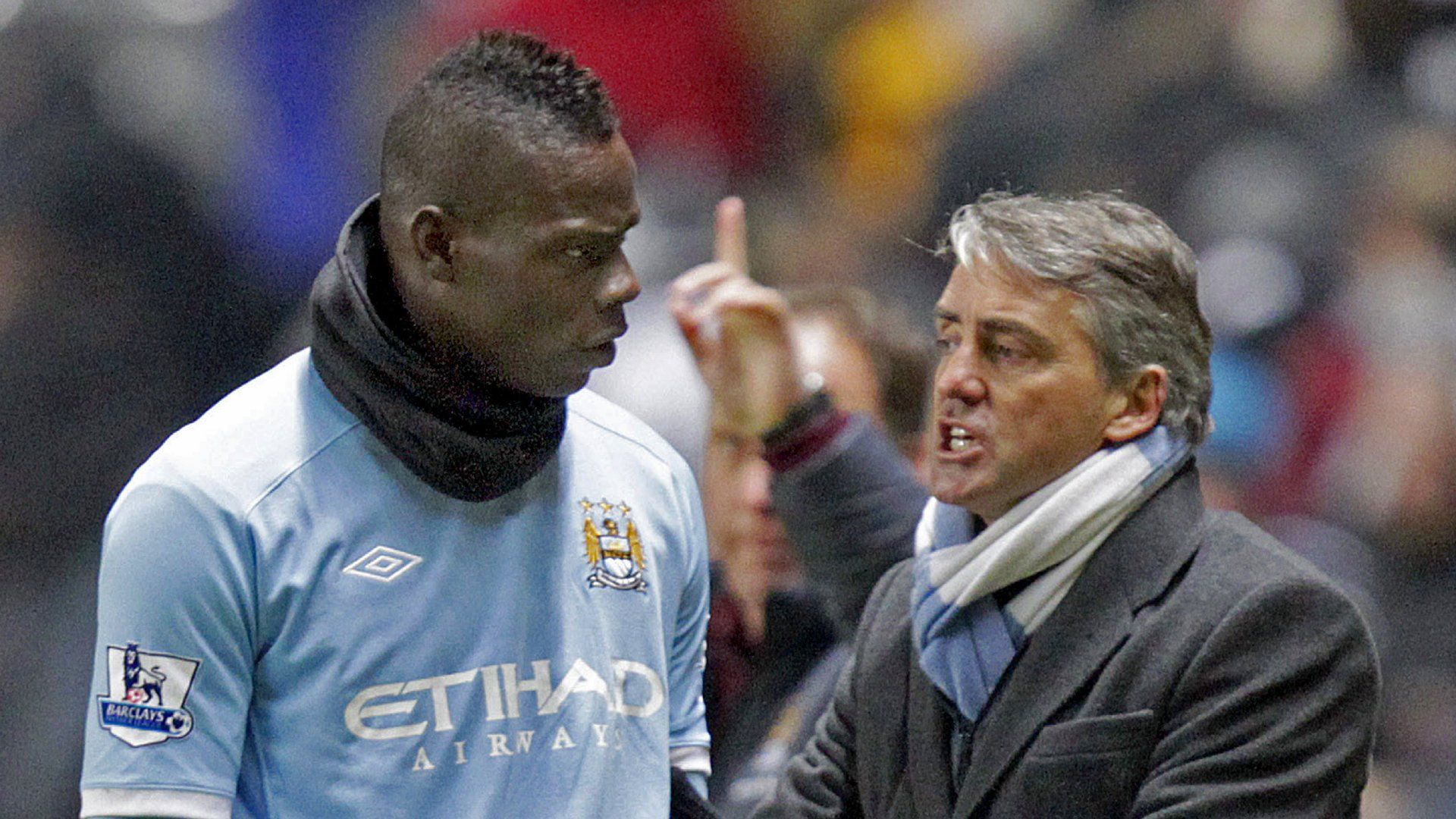 Mario Balotelli Roberto Mancini Manchester City 2010