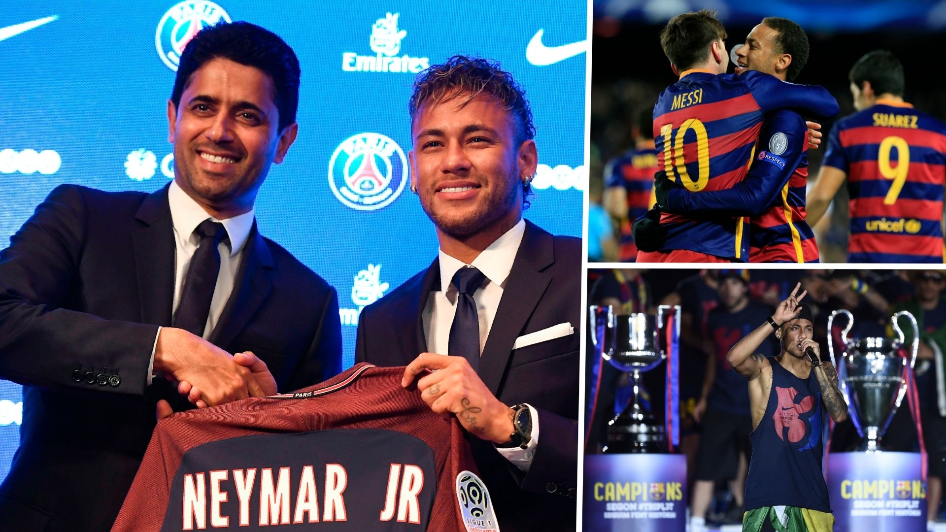 Nasser Al Khelaifi - Neymar - Messi - Champions League
