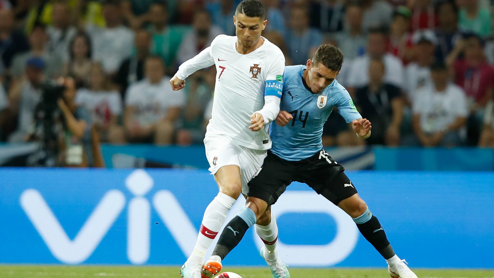 Lucas Torreira Cristiano Uruguay Portugal WC Russia 2018