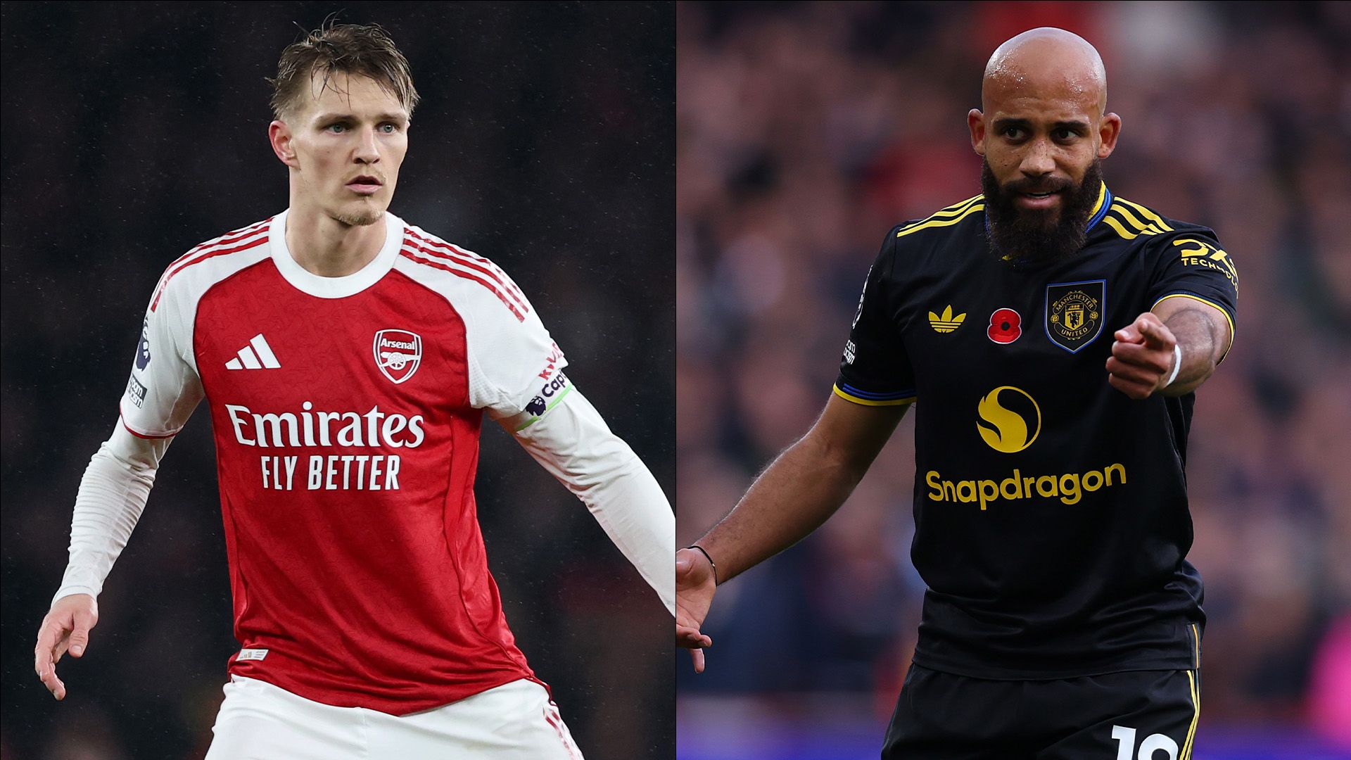 Martin Odegaard Arsenal Bryan Mbeumo Man Utd