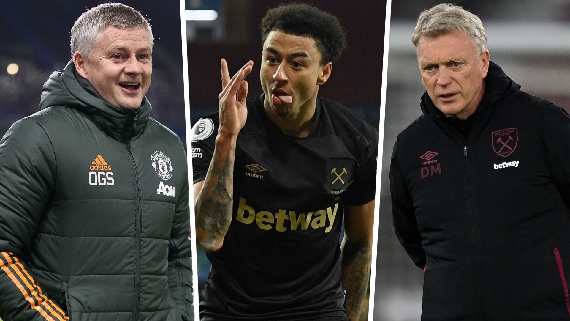 Ole Gunnar Solskjaer Jesse Lingard David Moyes Manchester United West Ham GFX