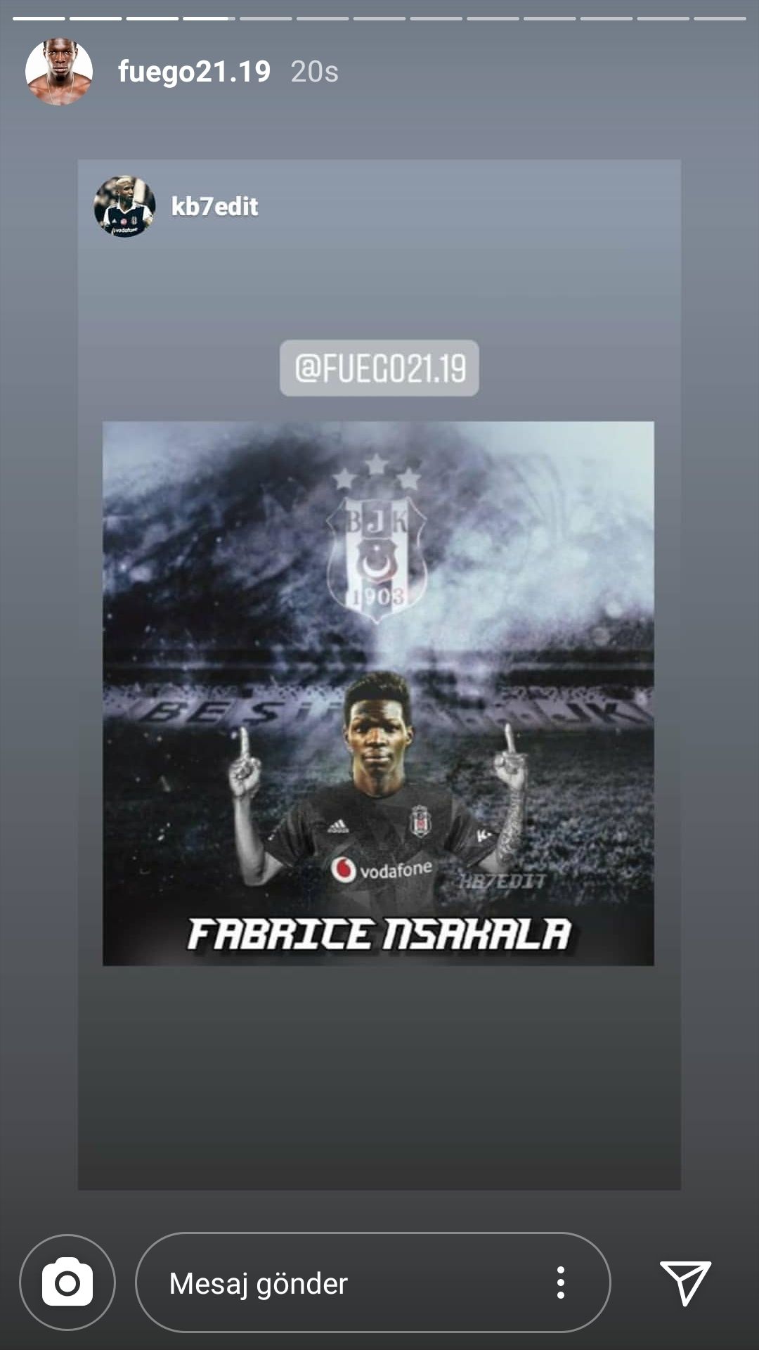 Fabrice NSakala instagram story 22042020