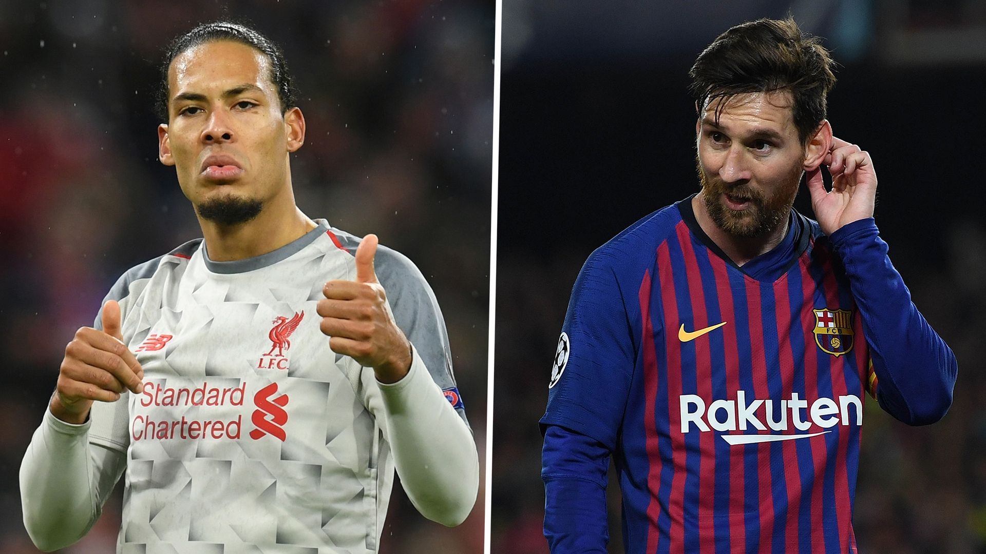 Virgil Van Dijk Lionel Messi Liverpool Barcelona