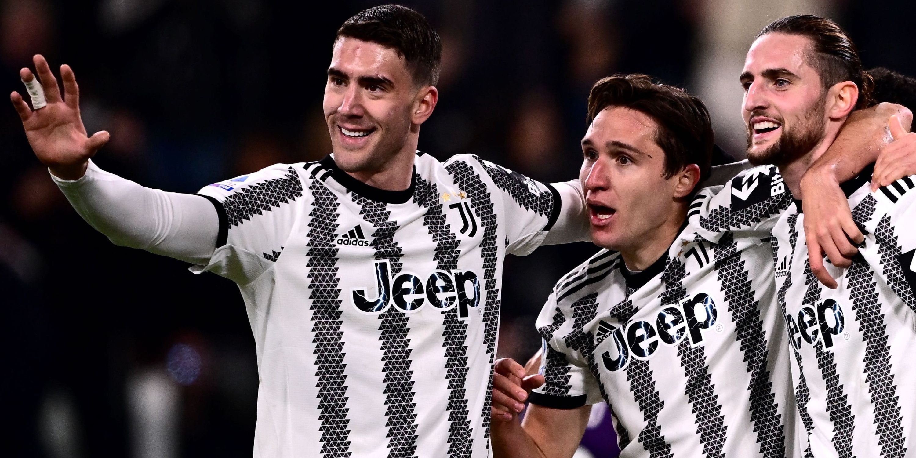 DUSAN VLAHOVIC FEDERICO CHIESA ADRIEN RABIOT JUVENTUS