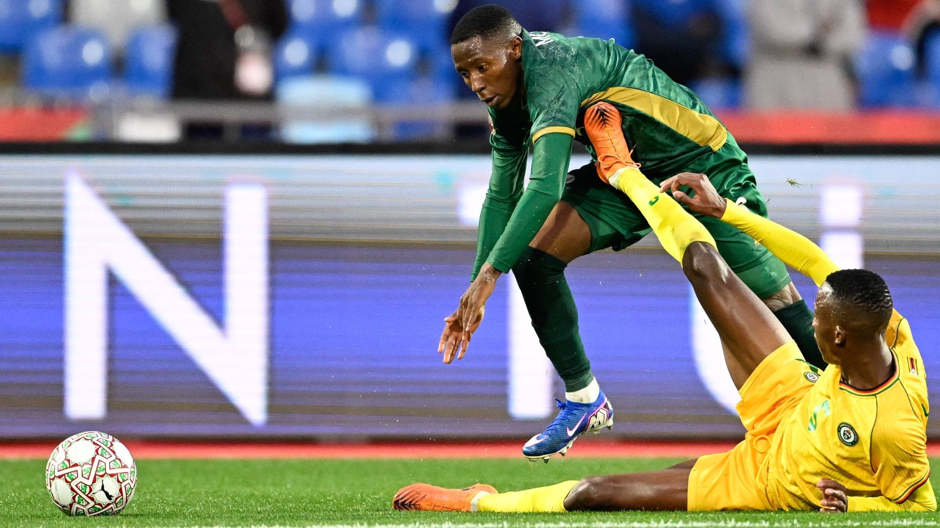 Tshepang Moremi and Divine Lunga, Bafana Bafana vs Zimbabwe