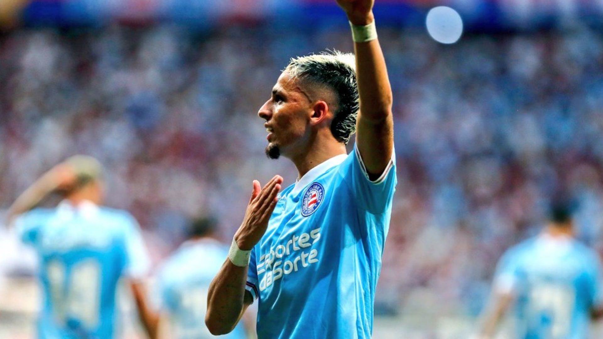 Biel comemora gol pelo Bahia, em 2023