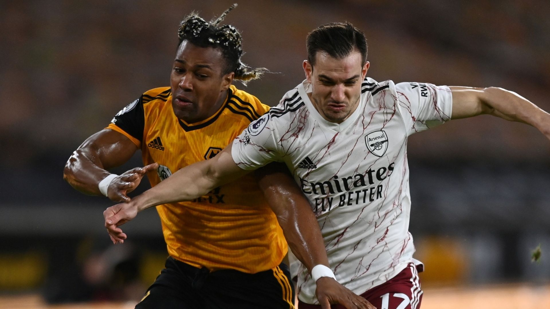 Adama Traore, Cedric Soares, Wolves vs Arsenal, Premier League 2020-21