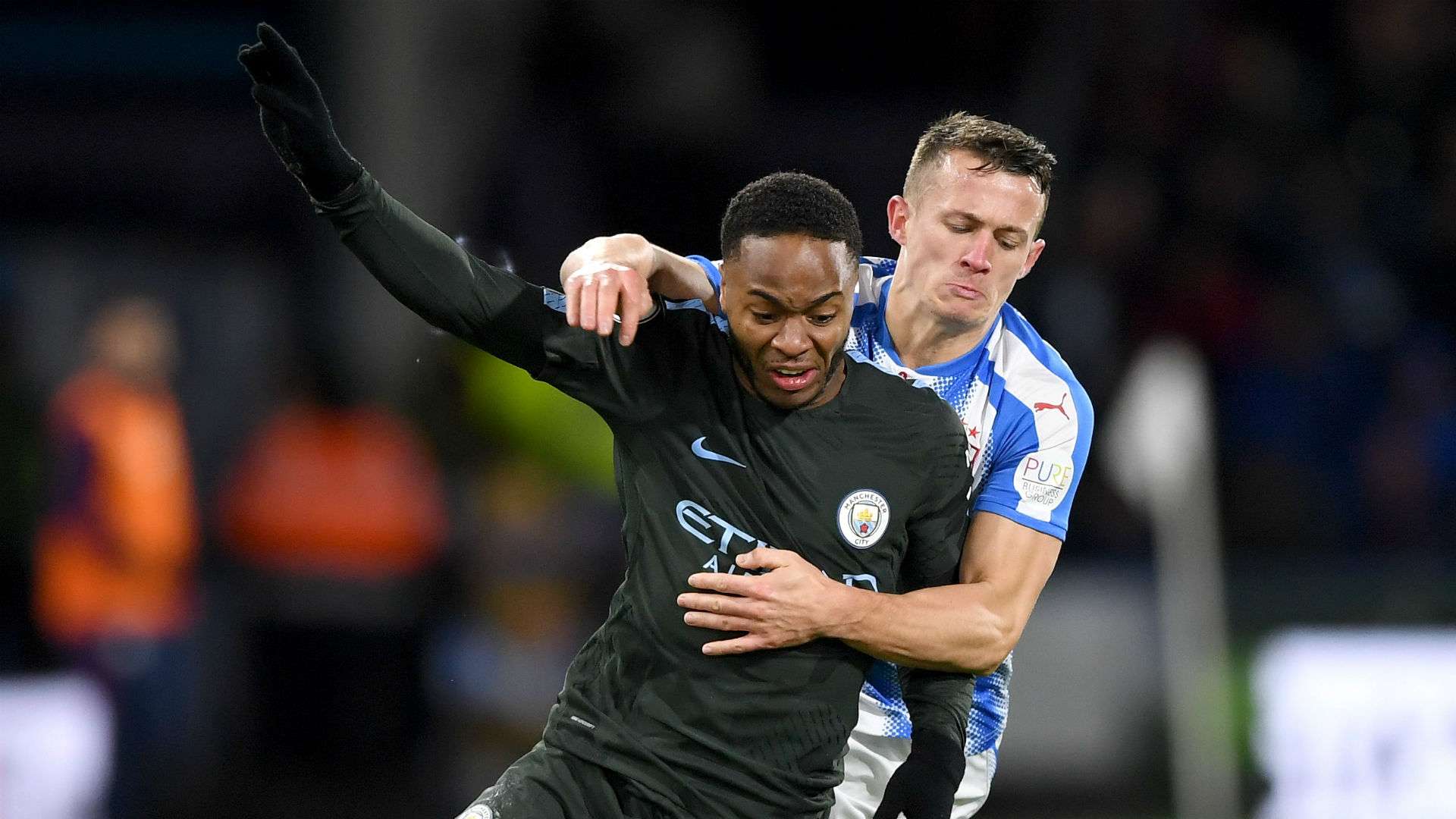 Raheem Sterling Manchester City Jonathan Hogg Huddersfield