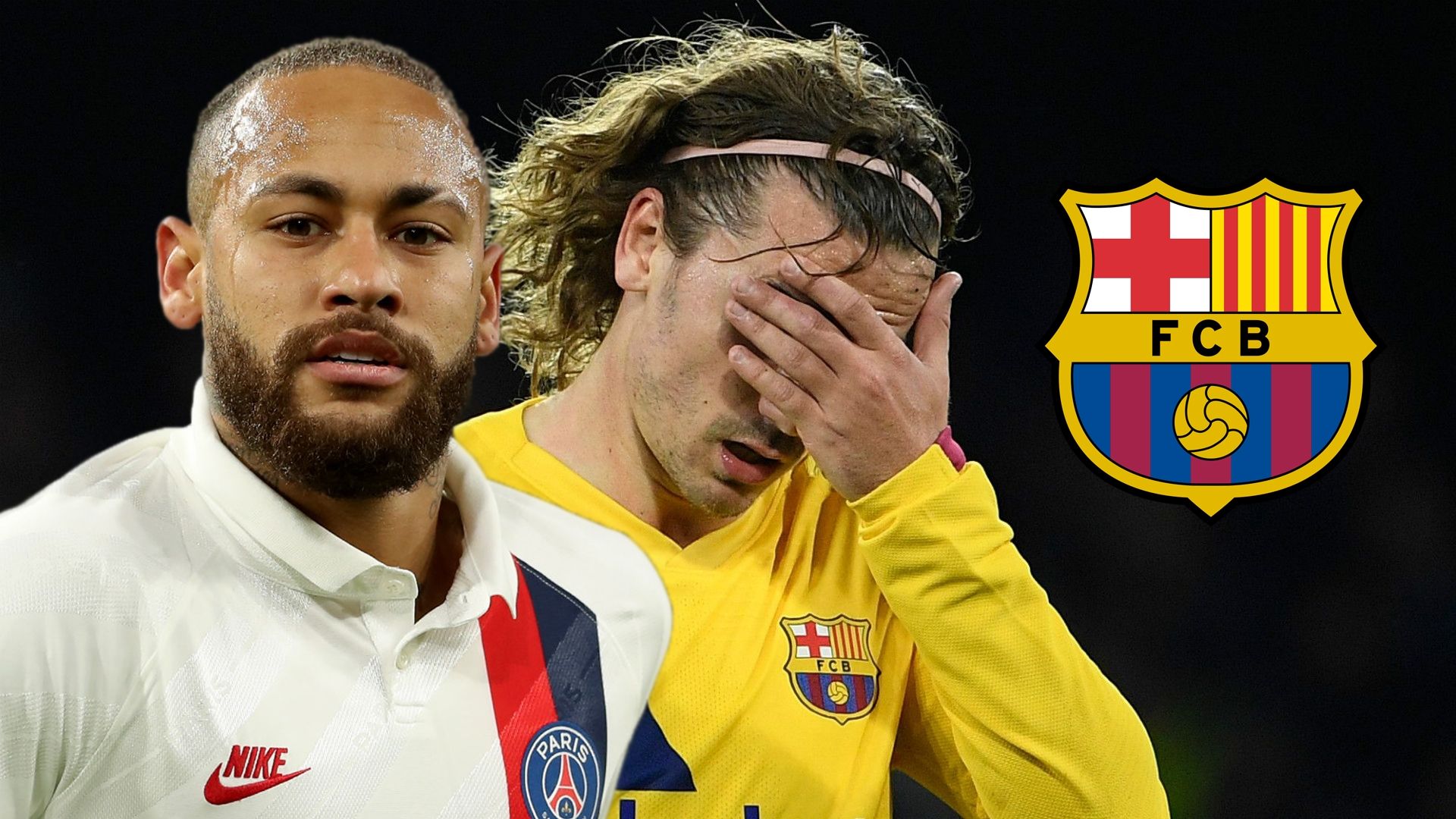 Neymar, Antoine Griezmann, Barcelona badge