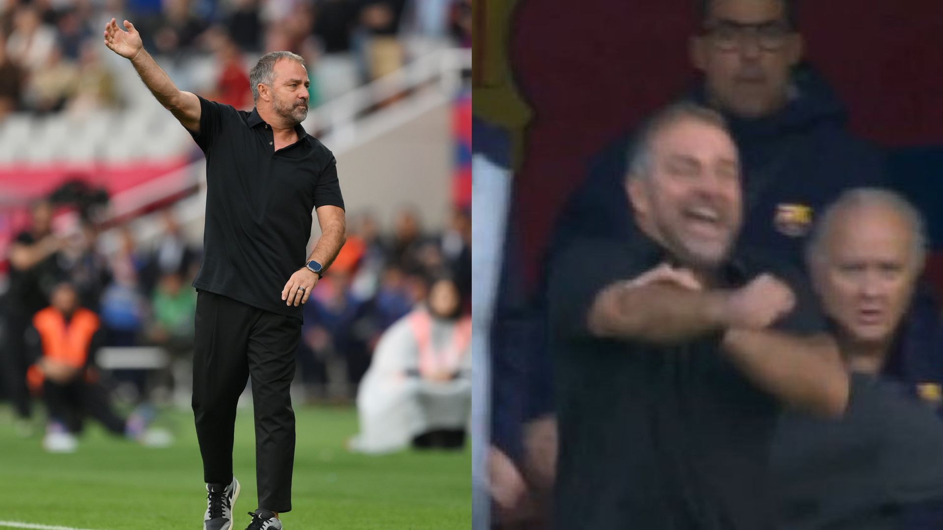 Flick Barcellona gesto ombrello 2025 combo 16.9