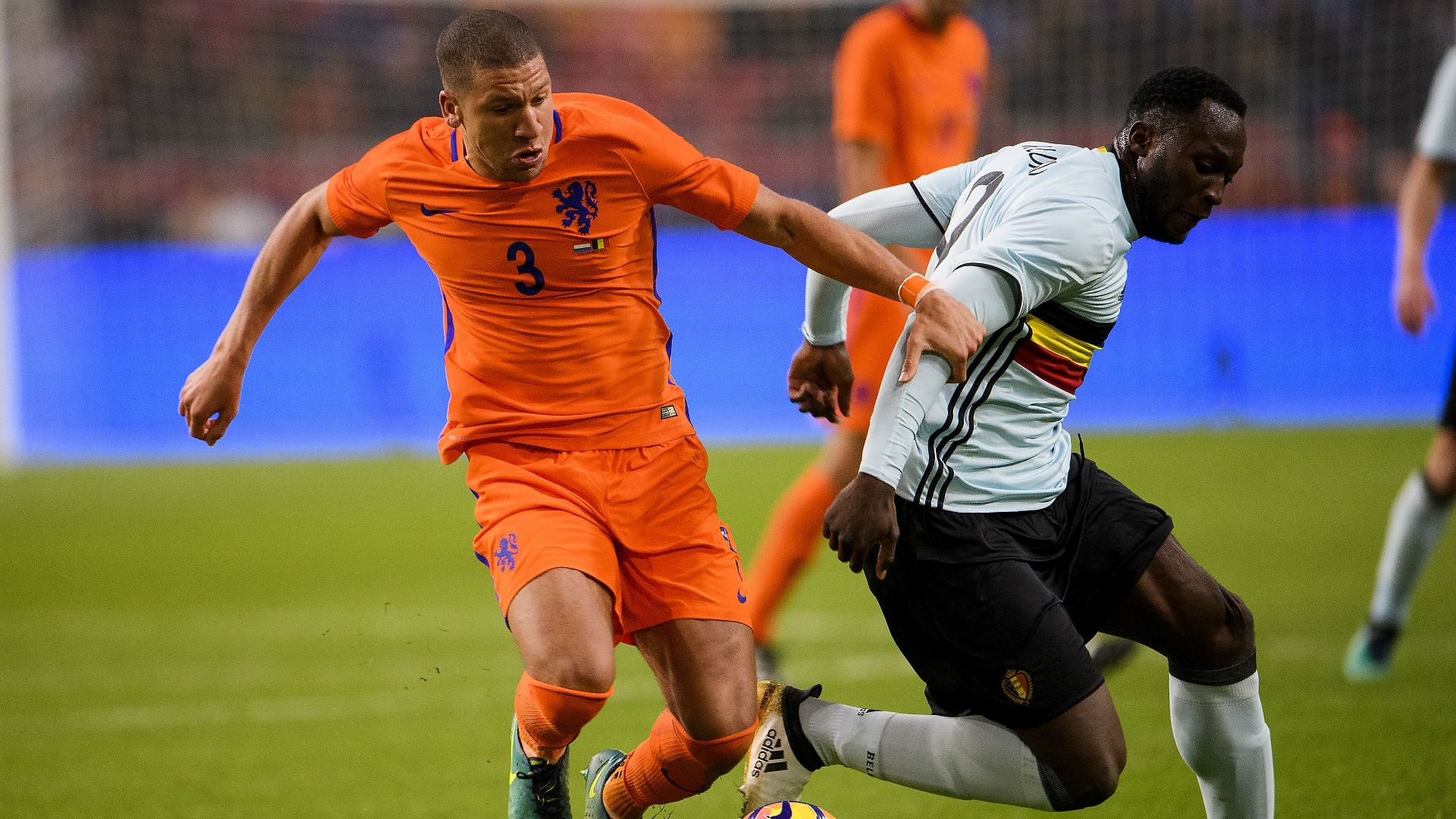 Jeffrey Bruma, Romelu Lukaku, Netherlands - Belgium, 09112016