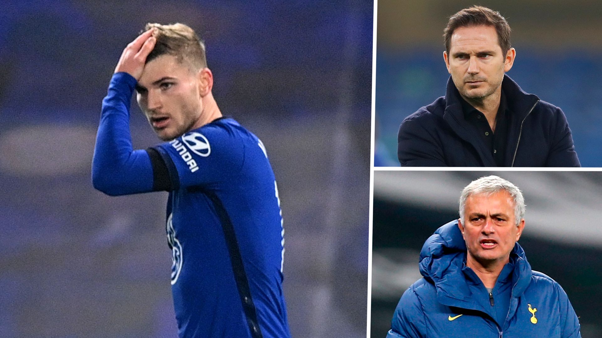 Frank Lampard Timo Werner and Jose Mourinho