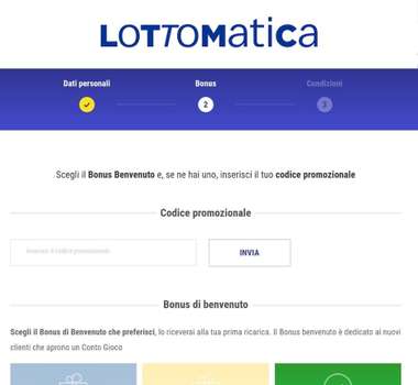 lottomatica formulario registrazione codice promozionale