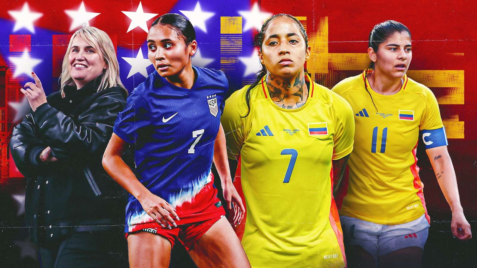 Emma Hayes, Allyssa Thompson USWNT vs Colombia