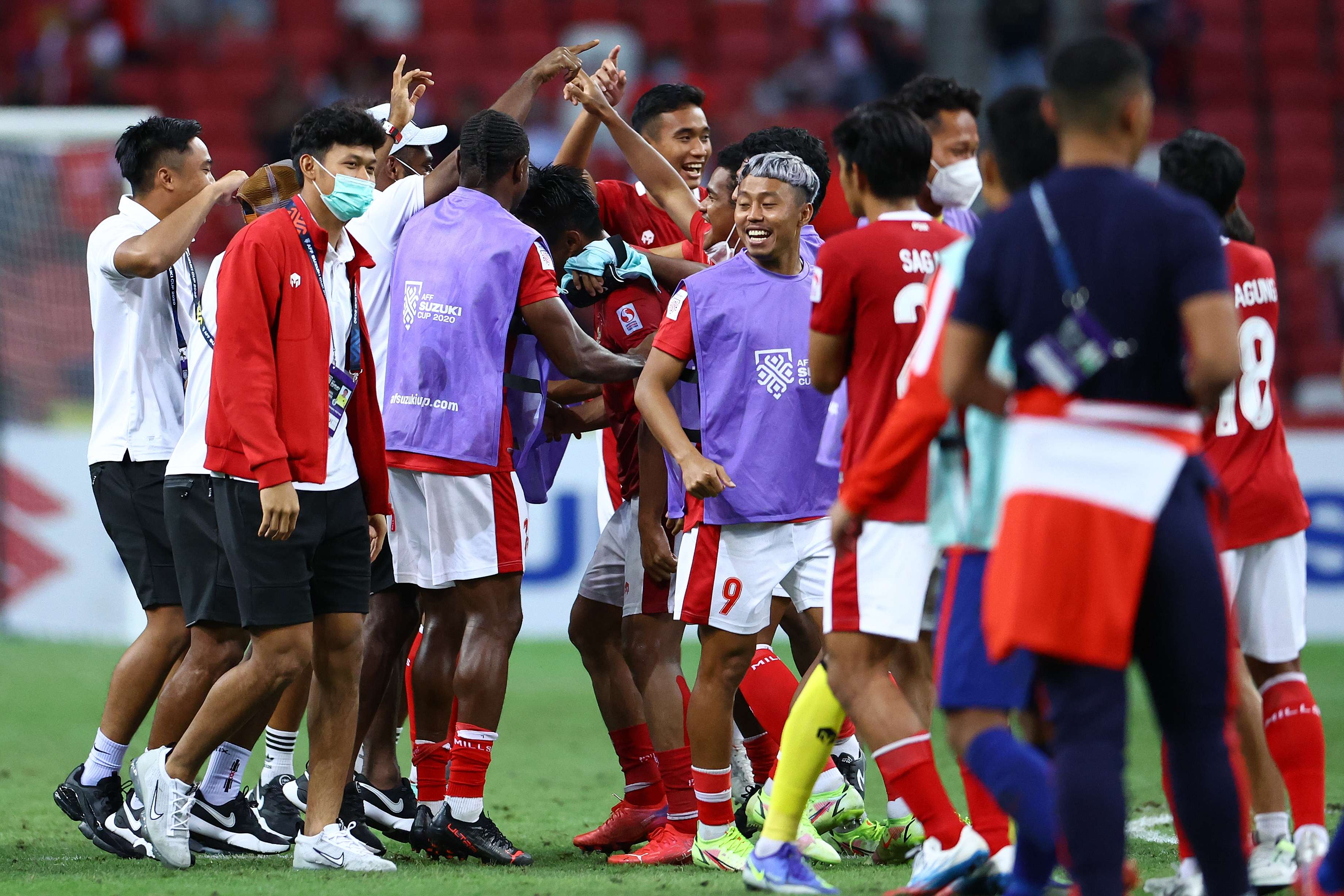Selebrasi Indonesia vs Singapura Piala AFF 2020