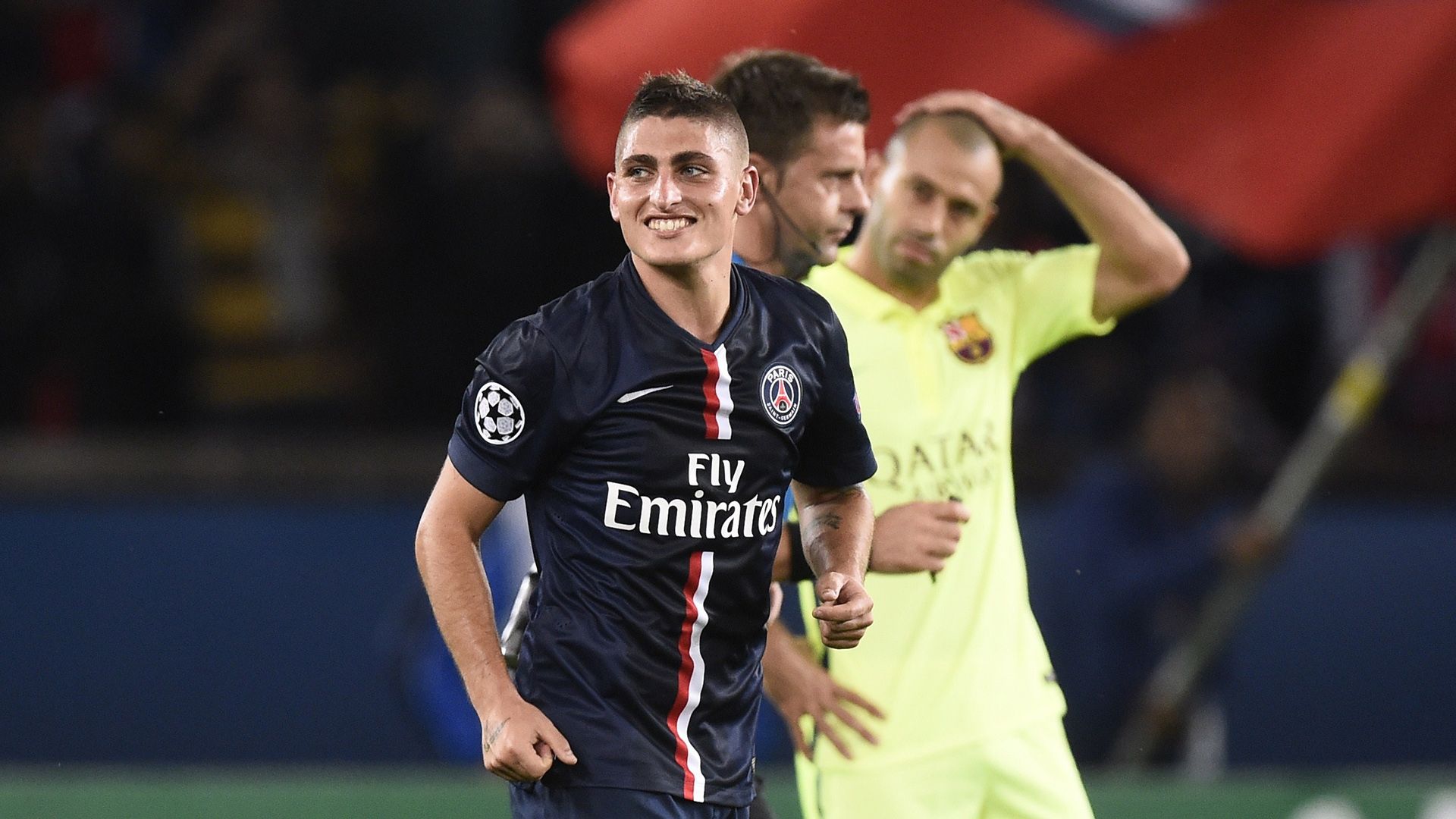 Marco Verratti Paris Saint Germain Barcelona Champions League 30092014