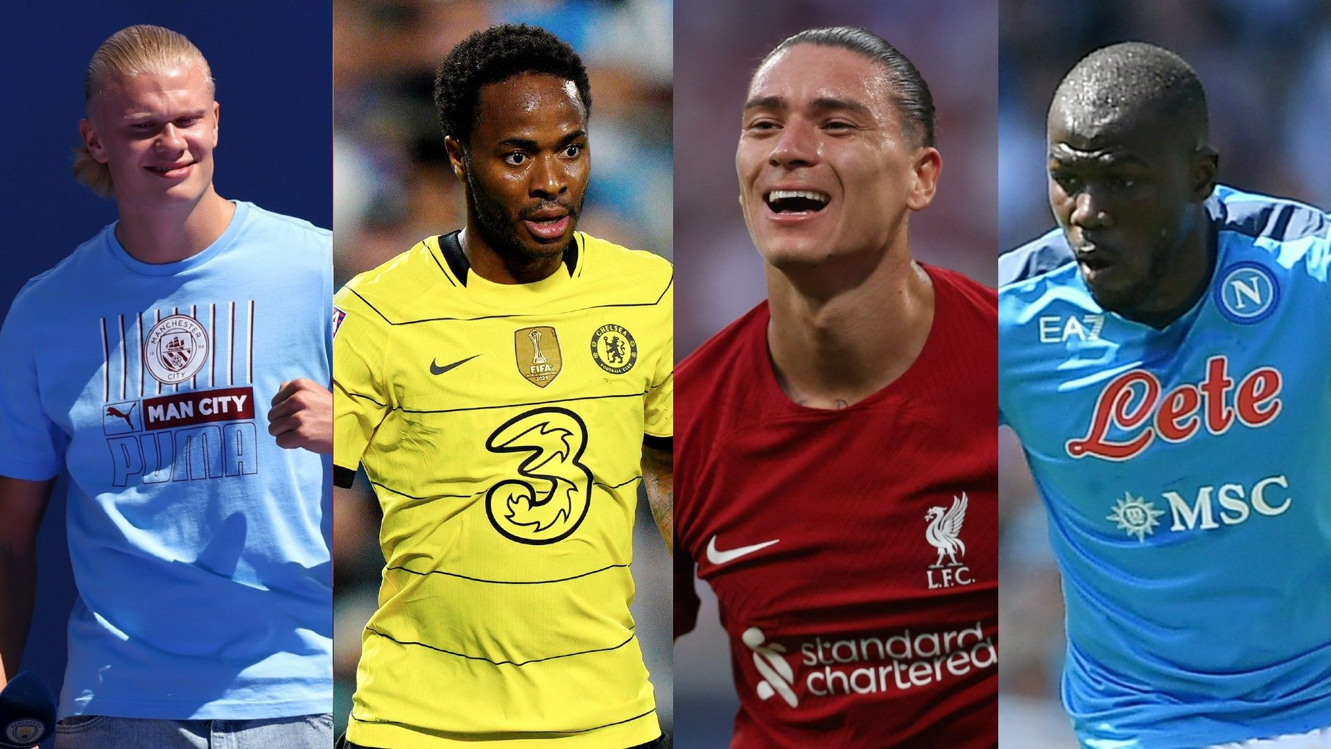 haaland-sterling-nunez-koulibaly-premier league