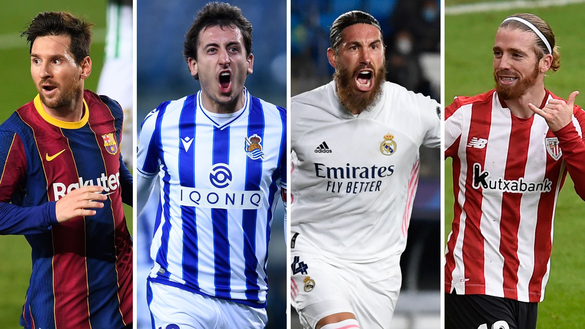 Messi Barcelona Oyarzabal Real Sociedad Sergio Ramos Real Madrid Muniain Athletic Supercopa