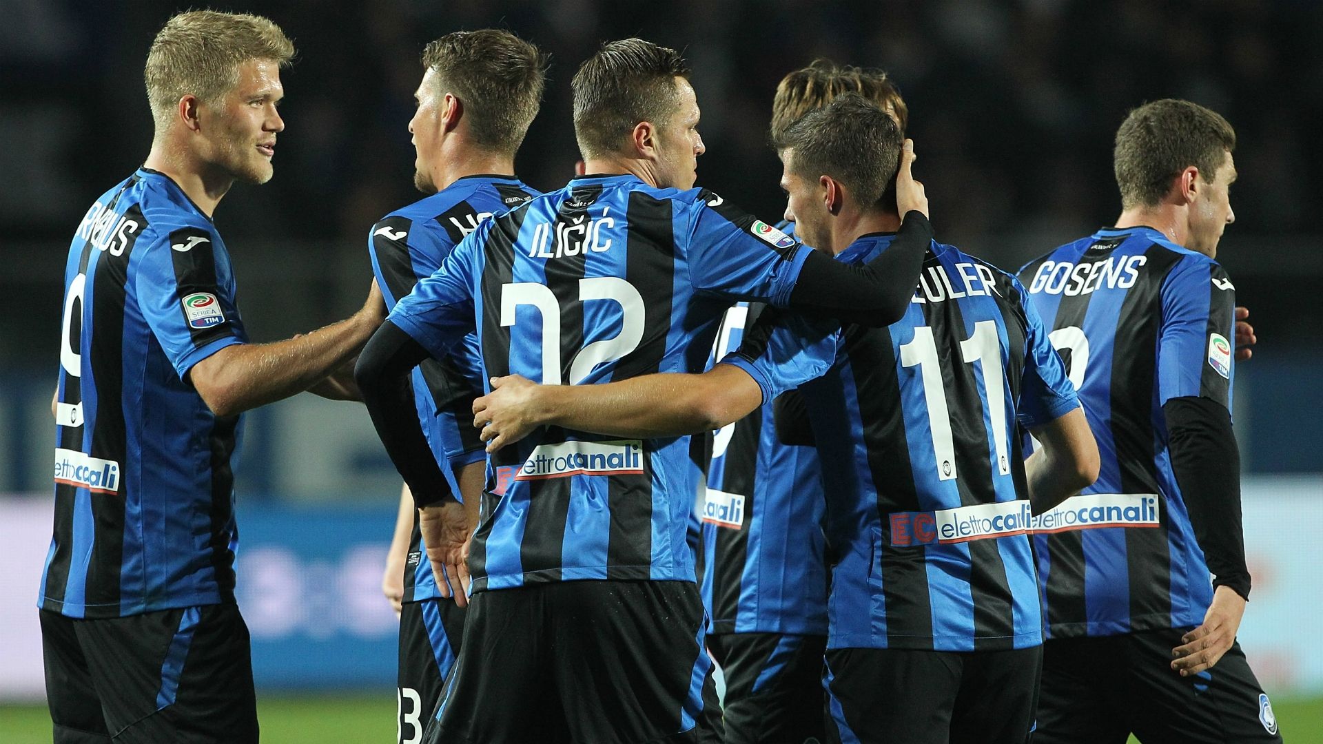 Atalanta celebrating Atalanta Verona Serie A