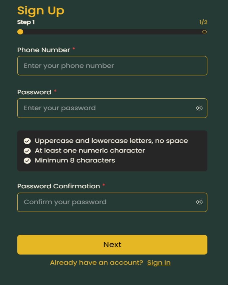 Gbets Registration