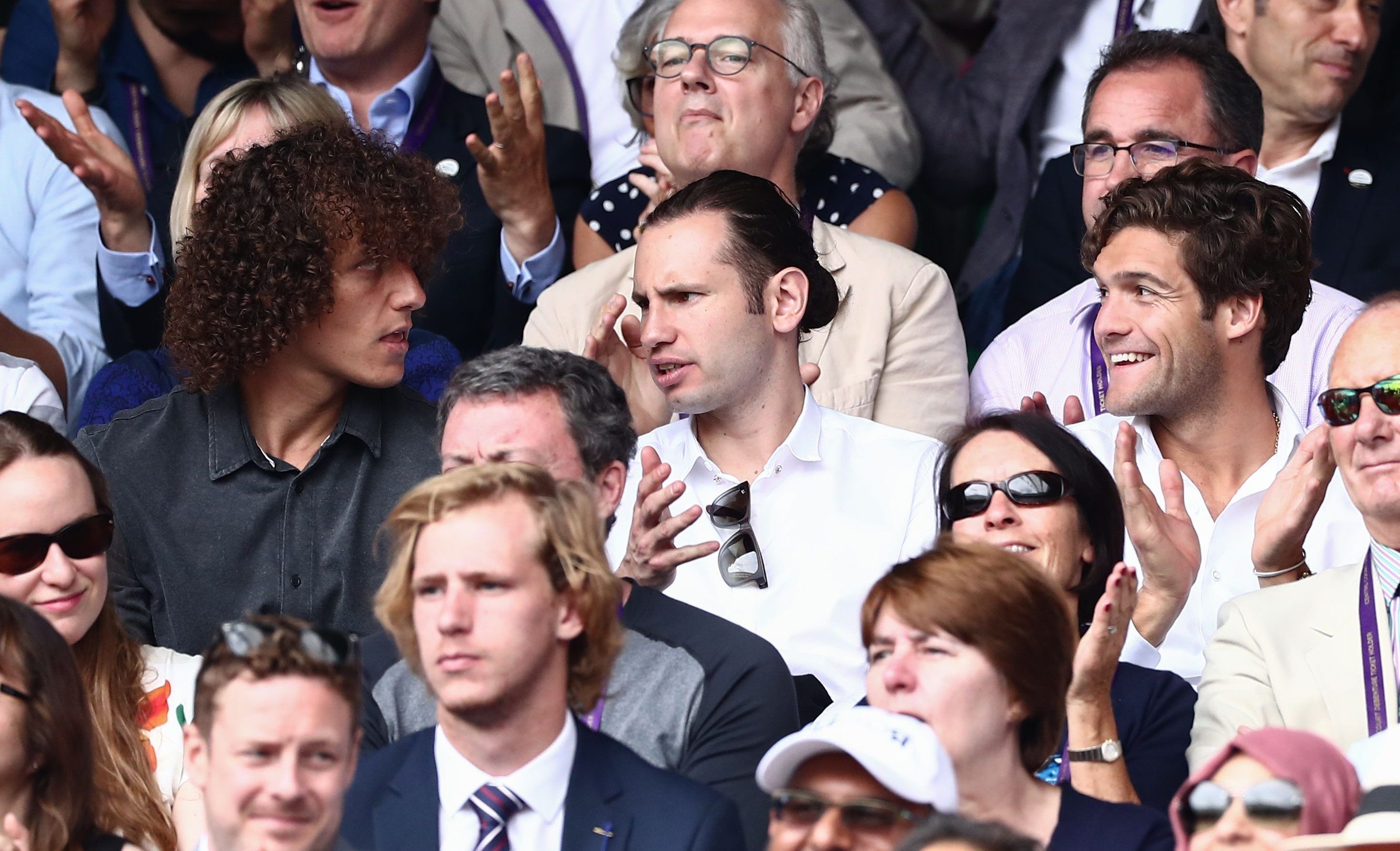 David Luiz Marcos Alonso at the Wimbledon 2019