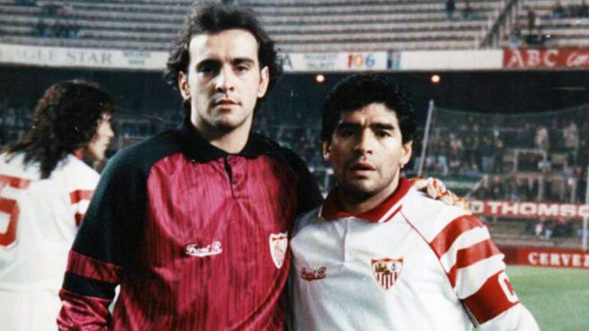 Monchi y Maradona en el Sevilla
