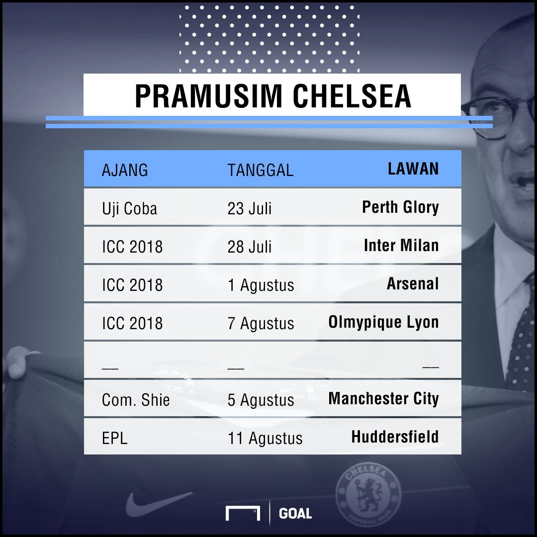 Jadwal Pramusim Chelsea 2018