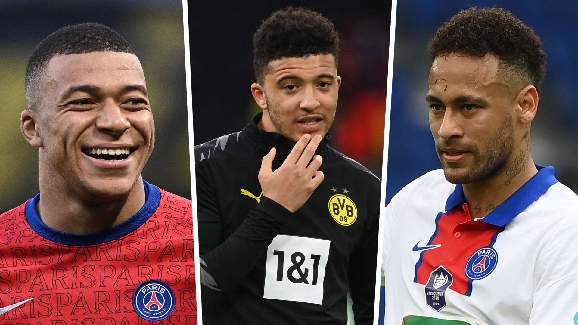 GFX Jadon Sancho Kylian Mbappe Neymar