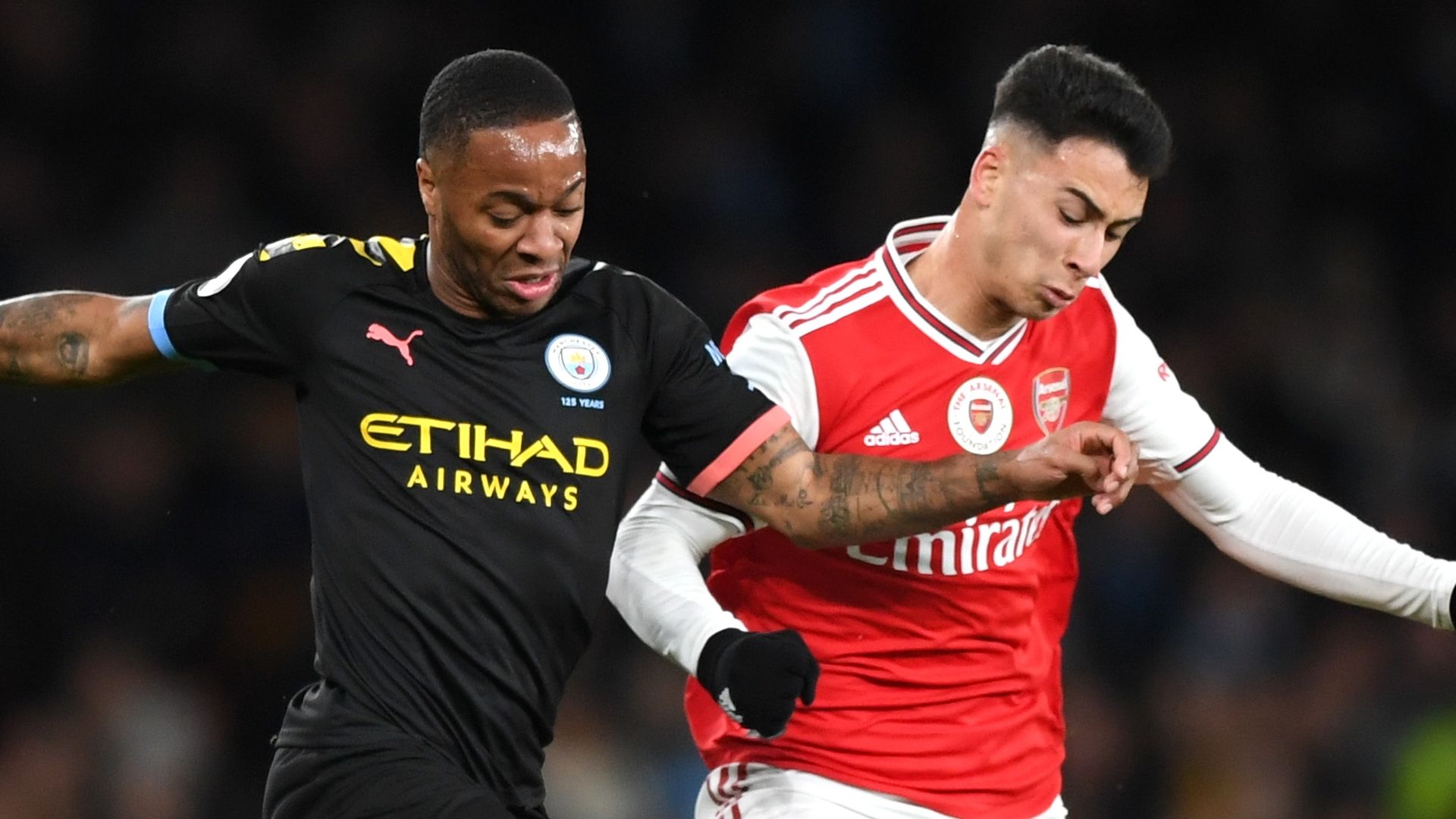 Raheem Sterling, Man City, Gabriel Martinelli, Arsenal